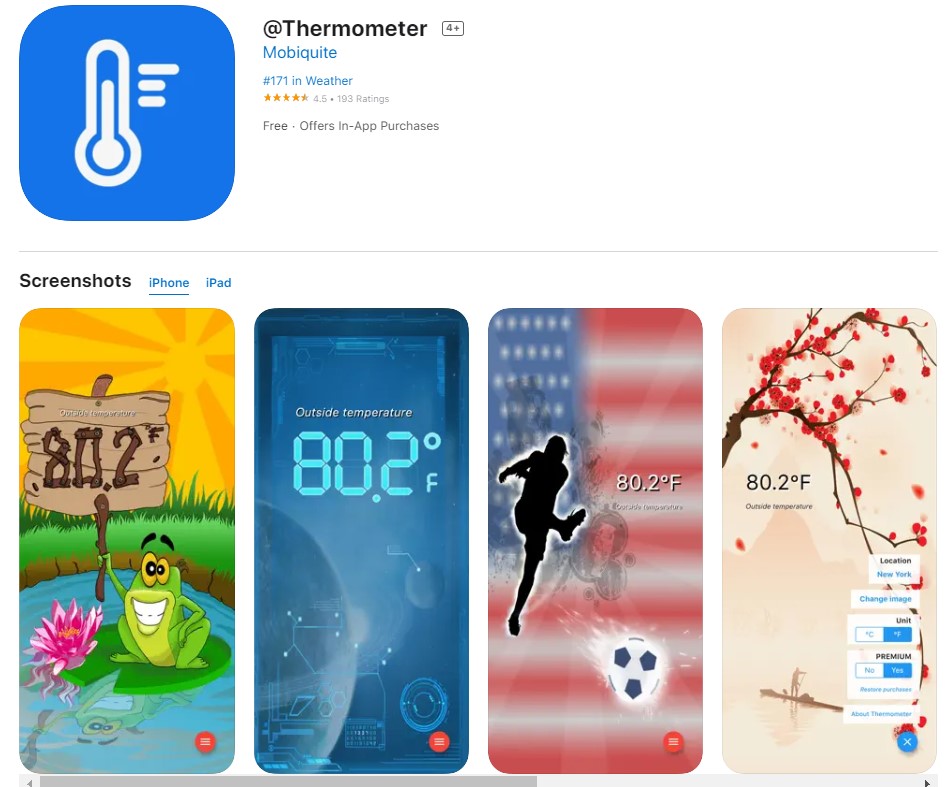 @Thermometer app for iPhone