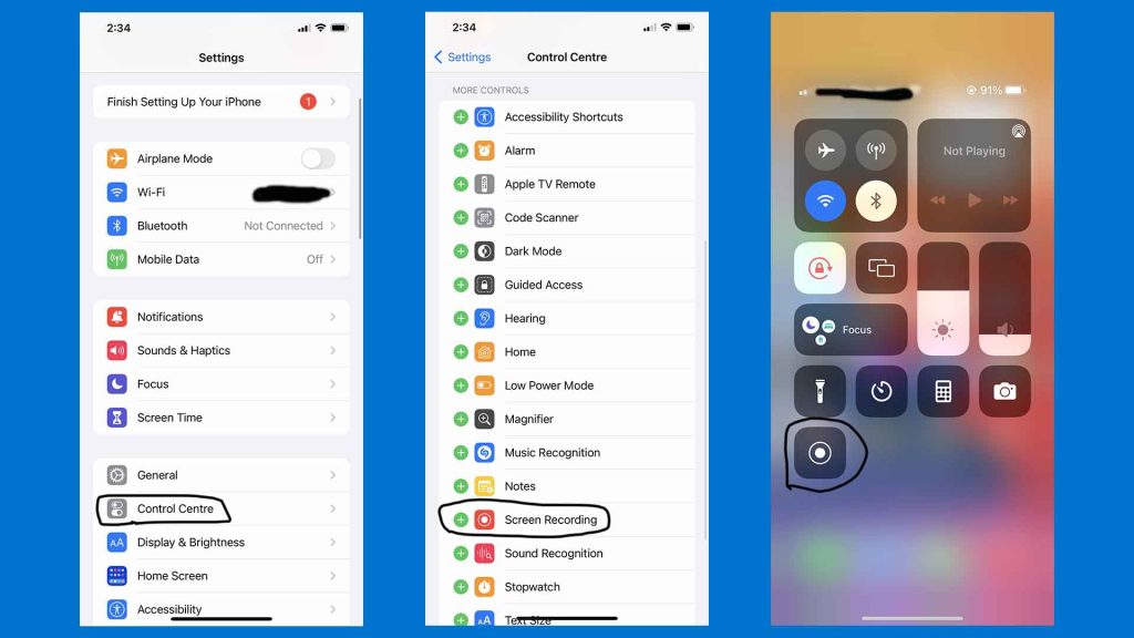 Steps to enable the Screen Recording feature on your iPhone