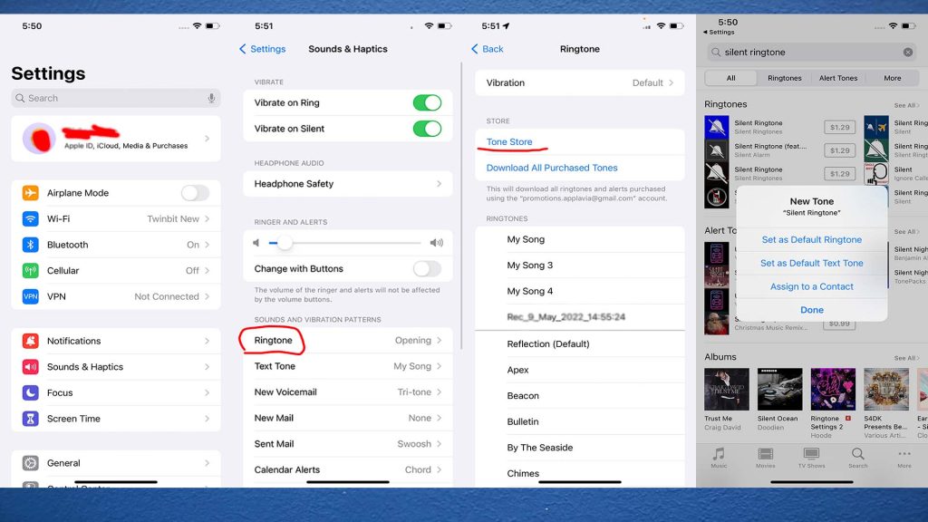 Set a silent Ringtone on your iPhone