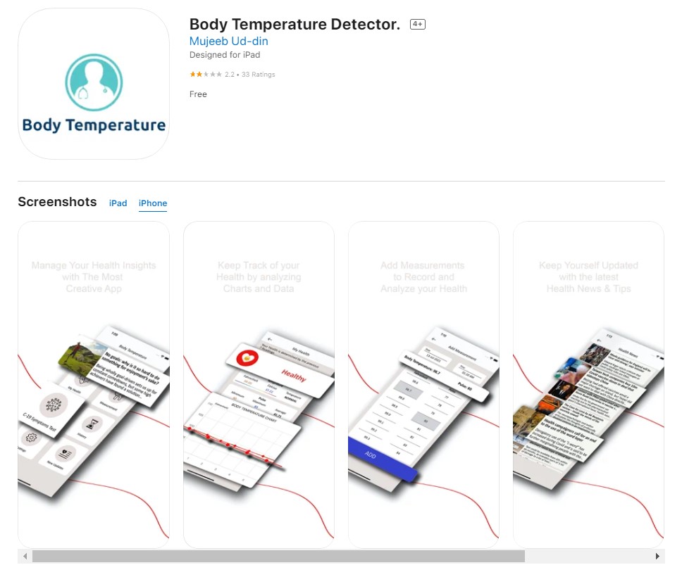 Body Temperature Detector app