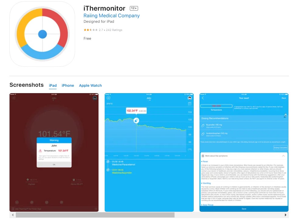 iThermonitor - body temperature app for iPhone