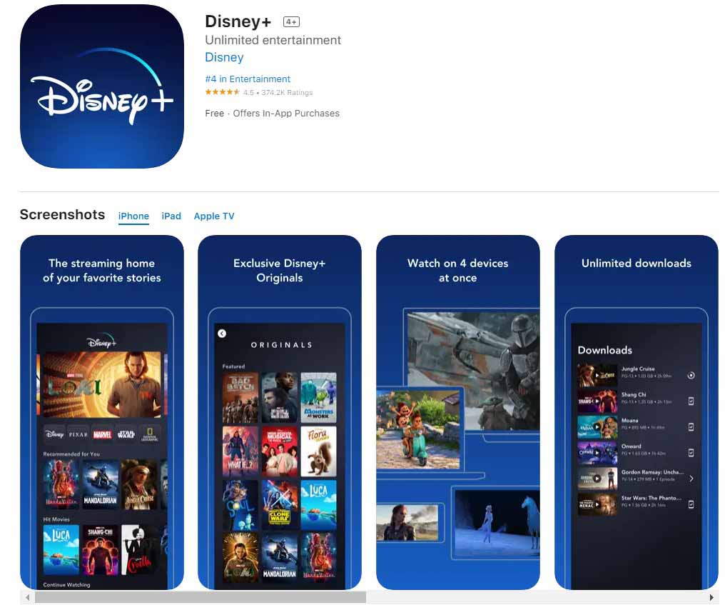 Disney+ - movie tube player app for iphone