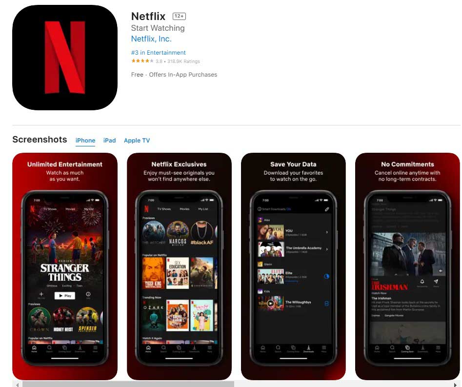 Netflix - Movie Tube app for iPhone